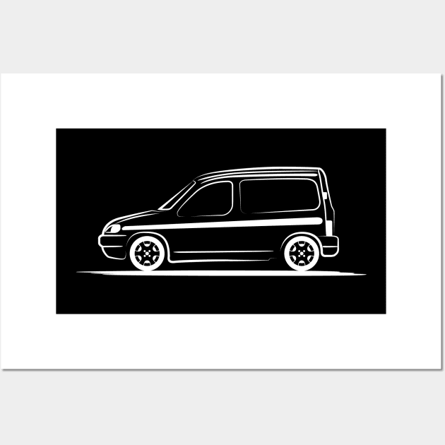 Citroen Berlingo 1996 White Wall Art by PauHanaDesign